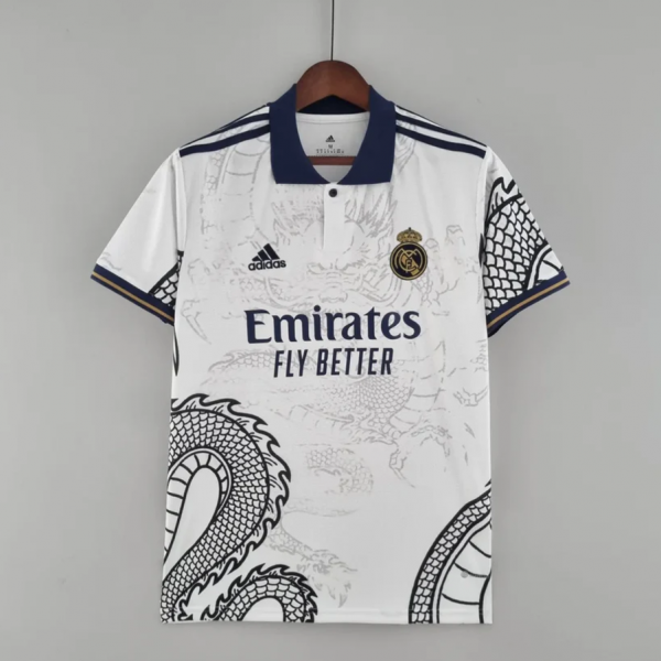 ÁO REAL MADRID RỒNG (PHIÊN BẢN TRẮNG) – Chất vải cao cấp